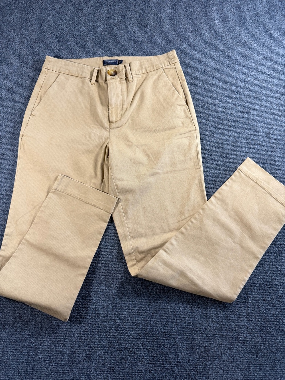 Vineyard Vines Women's Khaki Chino Flat Front Pants Size 2 Classic Casual